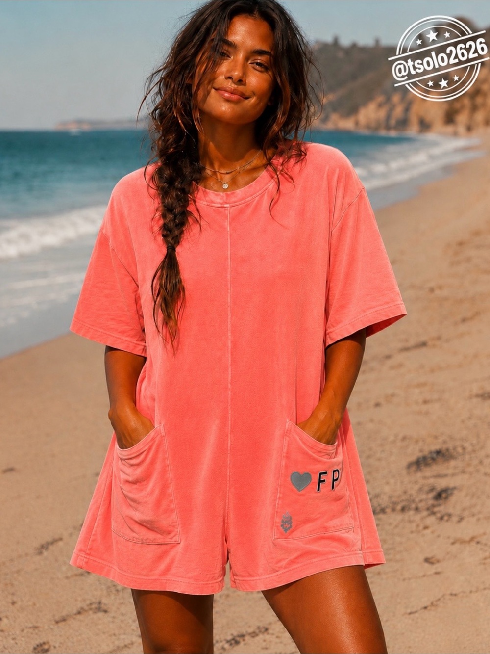 NWOT Free People 🩶 FP Hot Shot Tee Romper